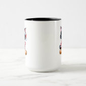 Schattigee zwarte kat gepersonaliseerde kerst Mok (Midden)