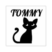 SCHATTIGEE ZWARTE KAT GEPERSONALISEERDE NAAM RUBBE RUBBERSTEMPEL (Afrduk)
