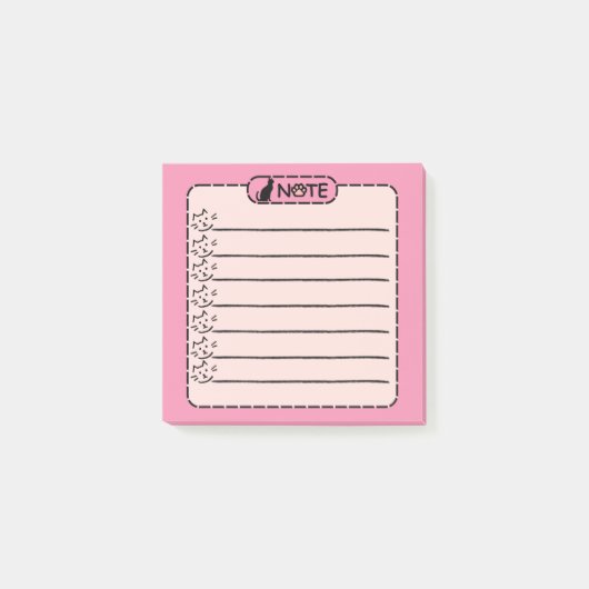 Schattigee zwarte kat gepersonaliseerde post-it no post-it® notes (Voorkant)