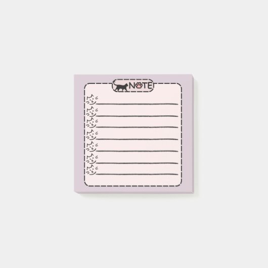 Schattigee zwarte kat gepersonaliseerde post-it no post-it® notes (Voorkant)