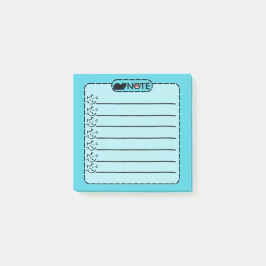 Schattigee zwarte kat gepersonaliseerde post-it no post-it® notes (Voorkant)