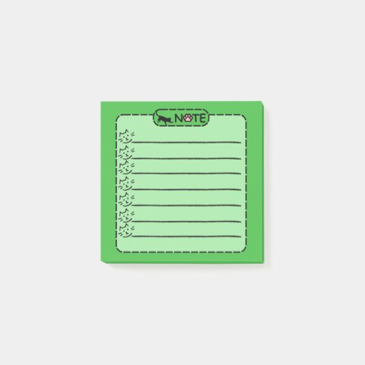 Schattigee zwarte kat gepersonaliseerde post-it no post-it® notes (Voorkant)