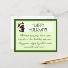 Schattigee Zwarte Kat  Groeten Briefkaart