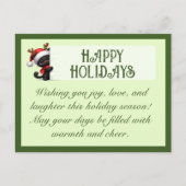 Schattigee Zwarte Kat  Groeten Briefkaart (Voorkant)