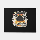 Schattigee zwarte kat Halloween pompoen oversized Deurmat (Voorkant)