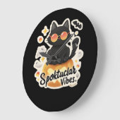 Schattigee zwarte kat Halloween pompoen oversized  Grote Klok (Hoek)