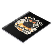 Schattigee zwarte kat Halloween pompoen oversized  Notitieboek (Linkerzijde)