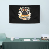 Schattigee zwarte kat Halloween pompoen oversized Spandoek (Beurs)