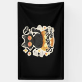 Schattigee zwarte kat Halloween pompoen oversized Spandoek (Verticaal)
