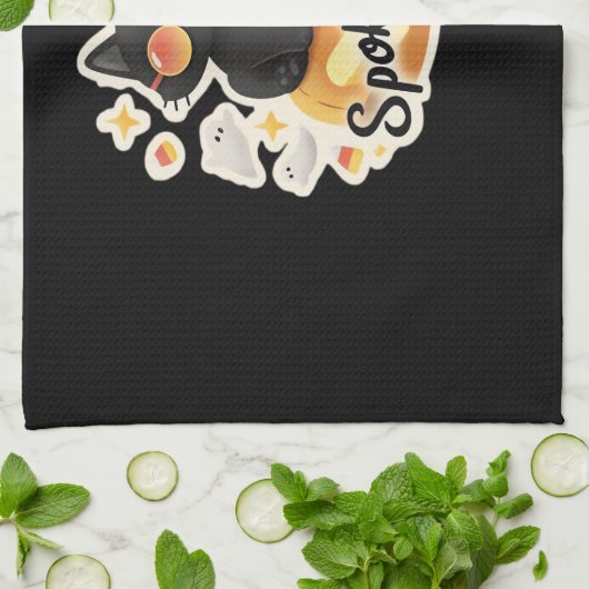 Schattigee zwarte kat Halloween pompoen oversized  Theedoek (Gevouwen)