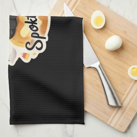 Schattigee zwarte kat Halloween pompoen oversized  Theedoek (Quarter Fold)