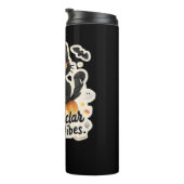 Schattigee zwarte kat Halloween pompoen oversized  Thermosbeker (Geroteerd rechts)