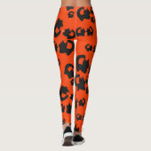 Schattigee zwarte kat Halloween Samhain Leggings (Achterkant)