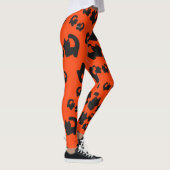 Schattigee zwarte kat Halloween Samhain Leggings (Rechts)
