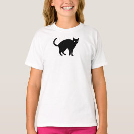 Schattigee zwarte kat Halloween Shirt