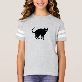 Schattigee zwarte kat Halloween Shirt