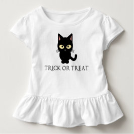 Schattigee zwarte kat Halloween Shirt
