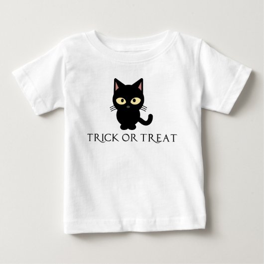 Schattigee zwarte kat Halloween Shirt (Voorkant)