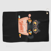 Schattigee Zwarte Kat Halloween Snoep Te Sweet Spo Golfhanddoek (Horizontaal)