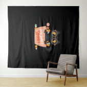 Schattigee Zwarte Kat Halloween Snoep Te Sweet Spo Wandkleed (In Situ (horizontaal))