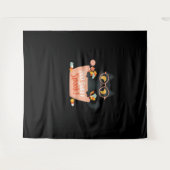 Schattigee Zwarte Kat Halloween Snoep Te Sweet Spo Wandkleed (Voorkant (horizontaal))