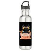 Schattigee Zwarte Kat Halloween Snoep Te Sweet Spo Waterfles (Voorkant)