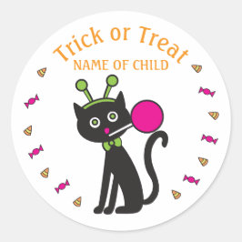 Schattigee zwarte kat Halloween Stickers