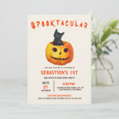 Schattigee zwarte kat Halloween Verjaardag Kaart (Staand voorkant)