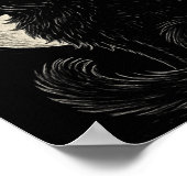 Schattigee Zwarte Kat Heks Pet Moon Retro Coquette Poster (Hoek)