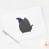 Schattigee zwarte kat heks Sticker (Envelop)