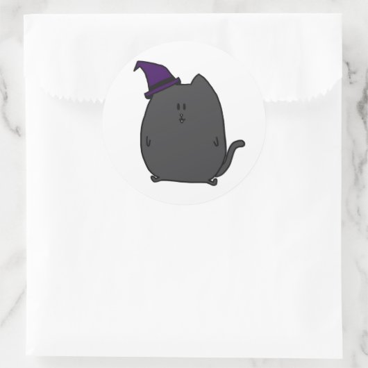Schattigee zwarte kat heks Sticker (Tas)