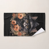 Schattigee zwarte kat in een heks Pet Bad Handdoek (Handdoek)
