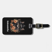 Schattigee zwarte kat in een heks Pet Bagagelabel (Voorkant horizontaal)