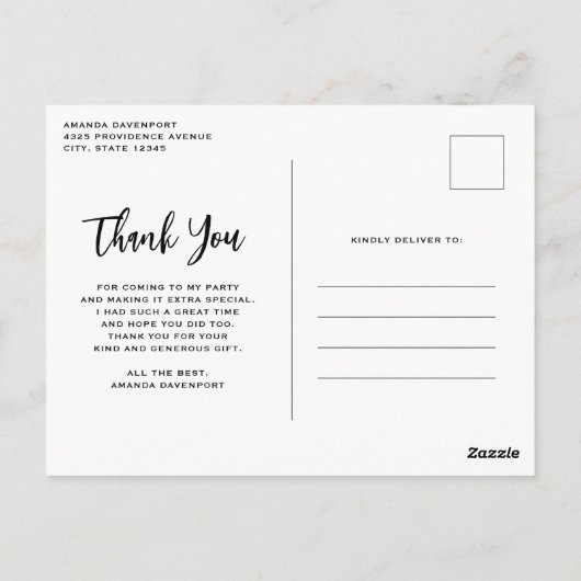 Schattigee zwarte kat in een heks Pet dank u Briefkaart (Achterkant)