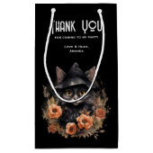 Schattigee zwarte kat in een heks Pet Party Dank u Klein Cadeauzakje (Achterkant)