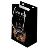 Schattigee zwarte kat in een heks Pet Party Dank u Klein Cadeauzakje (Achterkant Gekanteld)