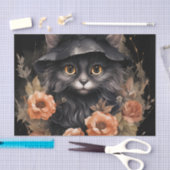 Schattigee zwarte kat in een heks Pet Tissuepapier (Craft)