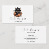 Schattigee zwarte kat in een heks Pet Visitekaartje (Voorkant / Achterkant)