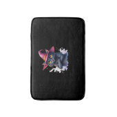 Schattigee zwarte kat in heks Pet - magische Hallo Badmat (Voorkant Verticaal)