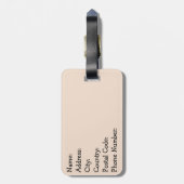 Schattigee zwarte kat in Mid Century stijl Bagagelabel (Achterkant verticaal)