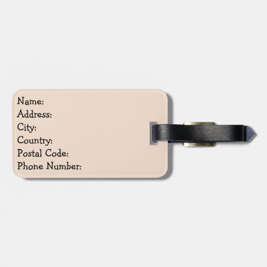 Schattigee zwarte kat in Mid Century stijl Bagagelabel (Achterkant horizontaal)