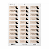 Schattigee zwarte kat in Mid Century stijl Etiket (Full Sheet)