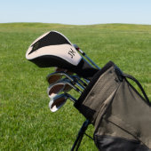 Schattigee zwarte kat in Mid Century stijl Golfheadcover (Insitu)