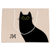 Schattigee zwarte kat in Mid Century stijl Groot Cadeauzakje (Voorkant)
