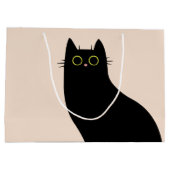 Schattigee zwarte kat in Mid Century stijl Groot Cadeauzakje (Achterkant)
