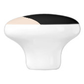 Schattigee zwarte kat in Mid Century stijl Keramische Knop (Zijkant)