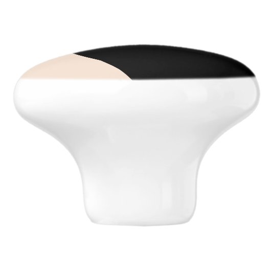 Schattigee zwarte kat in Mid Century stijl Keramische Knop (Zijkant)