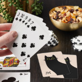 Schattigee zwarte kat in Mid Century stijl Pokerkaarten (Insitu)