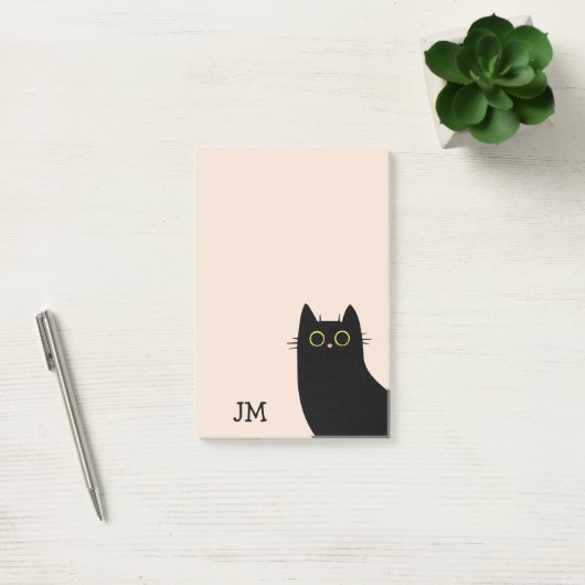 Schattigee zwarte kat in Mid Century stijl Post-it® Notes (Kantoor)