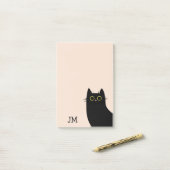 Schattigee zwarte kat in Mid Century stijl Post-it® Notes (Op bureau)